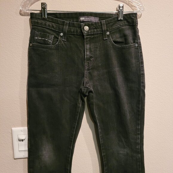 Levi Women's Mid Rise Skinny Black Stretch Jeans – Size 4 S - Picture 3 of 5